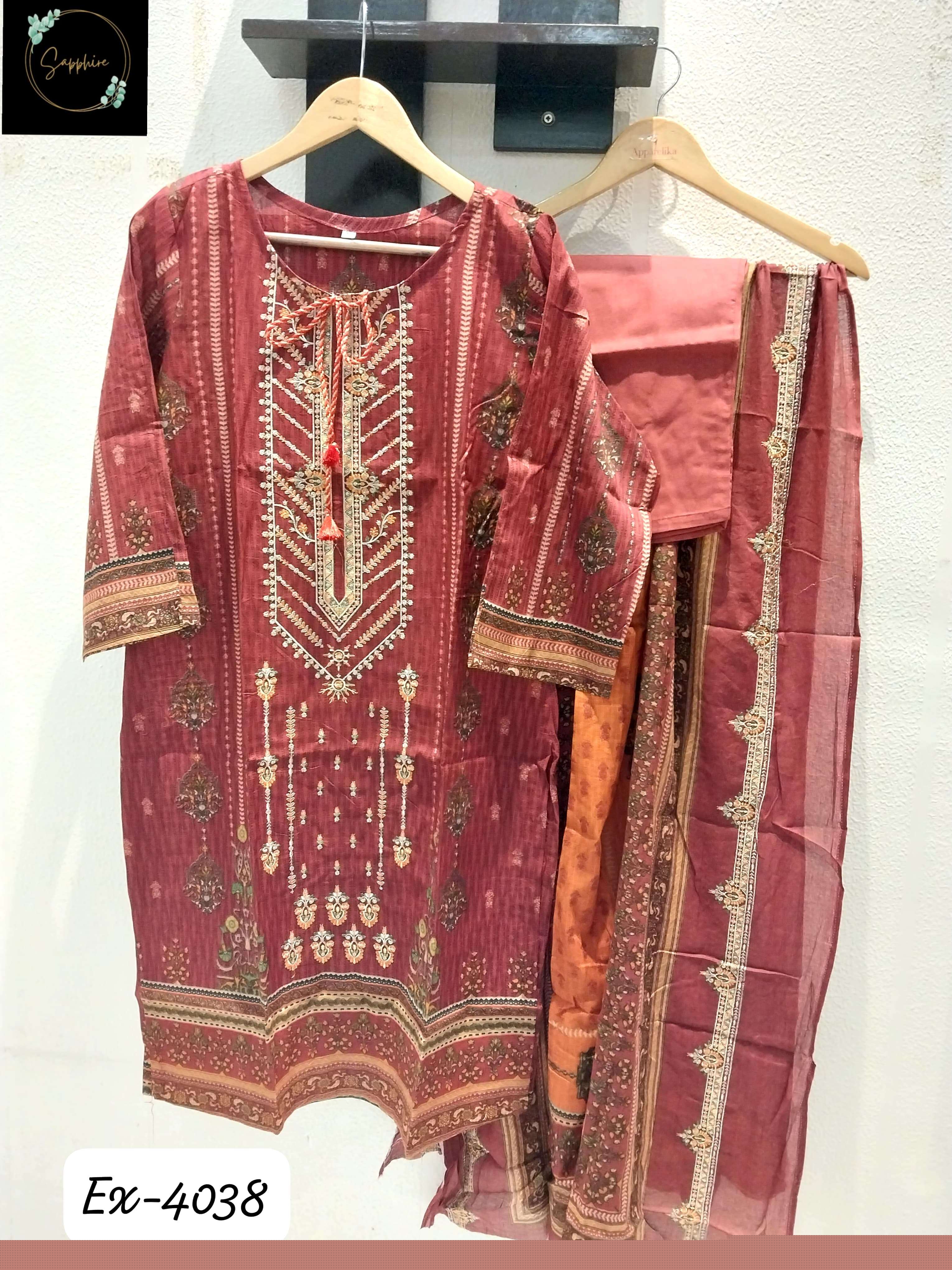 SAPPHIRE EX-4038 BY ASLIWHOLESALE PURE COTTON HEAVY DRESSES 