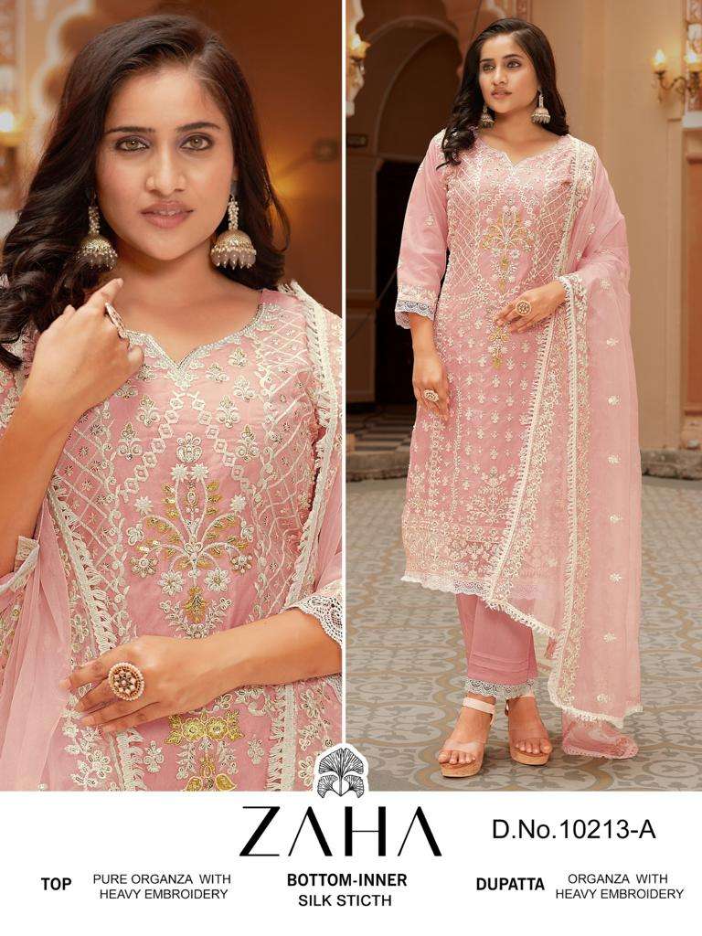 ZAHA 10213 NX BY ZAHA DESIGNER ORGANZA EMBROIDERY PAKISTANI DRESS