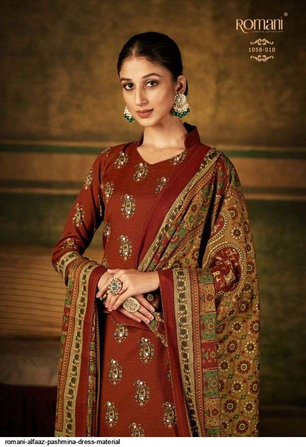 ALFAAZ BY ROMANI 1058-001 TO 1058-010 SERIES PASHMINA DRESSES