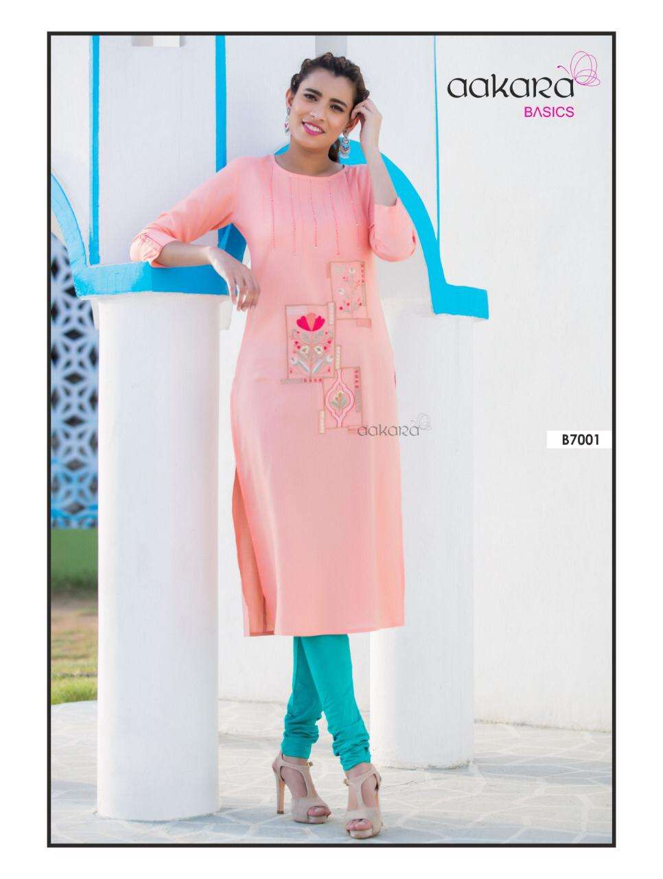 BASICS BY AAKARA 10001 TO 10008 SERIES DESIGNER RAYON KURTIS