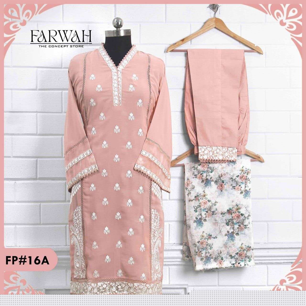 FARWAH -16 BY ASLIWHOLESALE GEORGETTE EMBROIDERY PAKISTANI DRESS