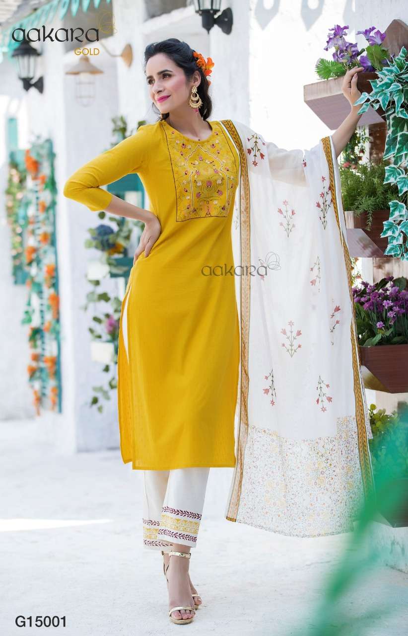 GOLD BY AAKARA 10001 TO 10006 SERIES DESIGNER COTTON DRESSES