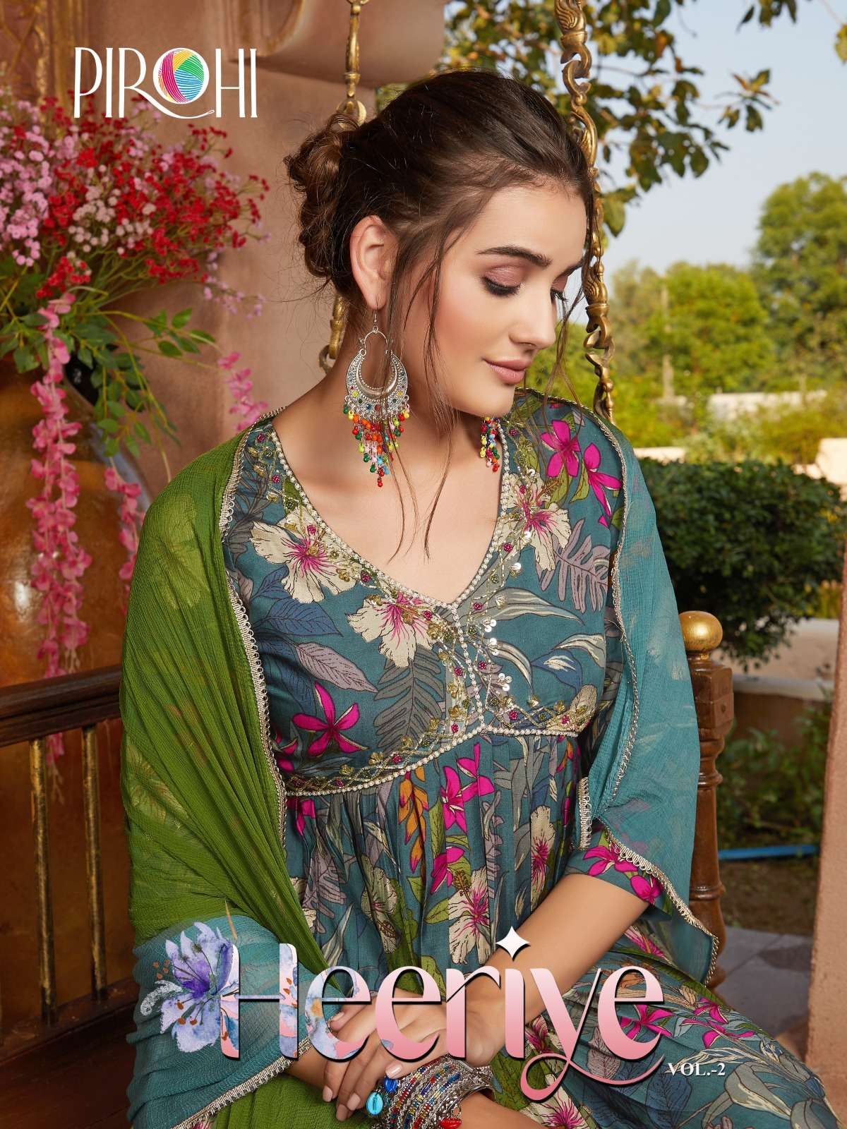 HEERIYE VOL-2 BY PIROHI 1001 TO 1004 SERIES DESIGNER MUSLIN PRINT DRESSES