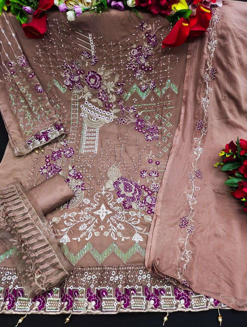KF-134 COLORS BY ASLIWHOLESALE 134 TO 134-E SERIES DESIGNER GEORGETTE DRESSES