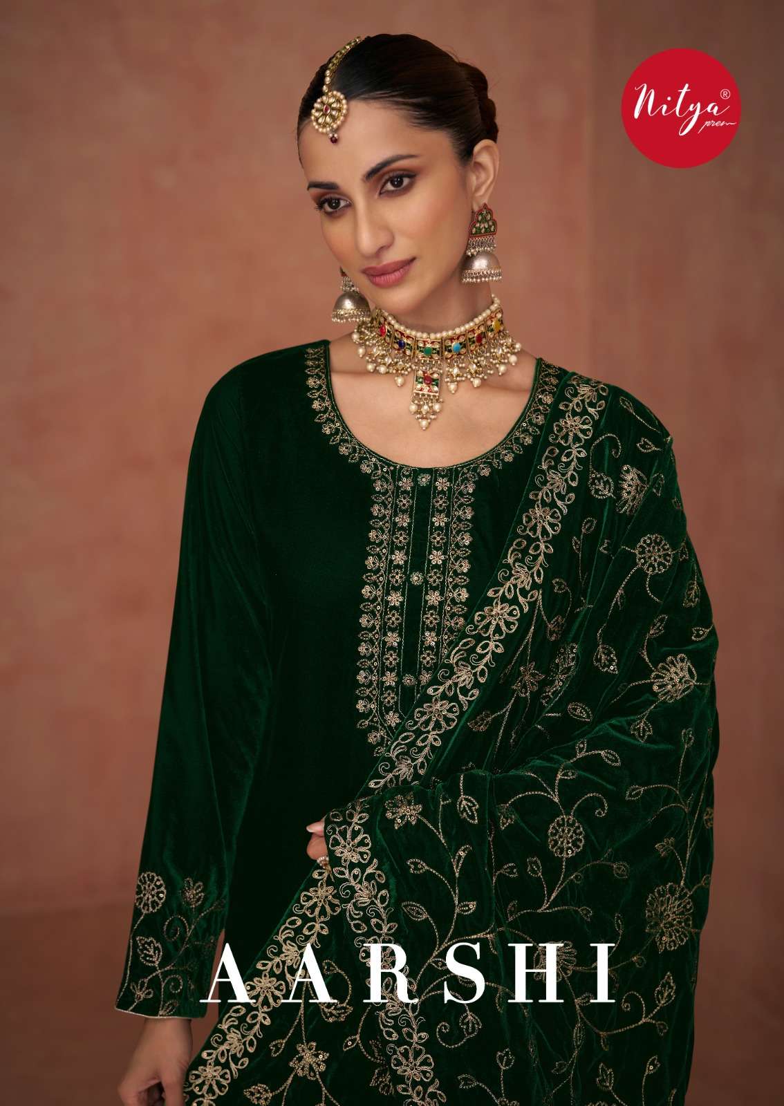 NITYA AARSHI BY LT FABRICS 101 TO 105 SERIES VELVET WORK DRESSES