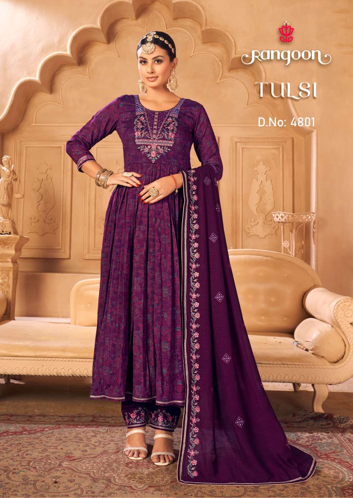 TULSI BY RANGOON 4801 TO 4804 SERIES HEAVY VICHITRA SILK WORK DRESSES