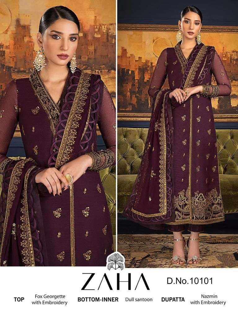 ZAHA 10101 HIT DESIGN  BY ZAHA GEORGETTE EMBROIDERY PAKISTANI DRESS