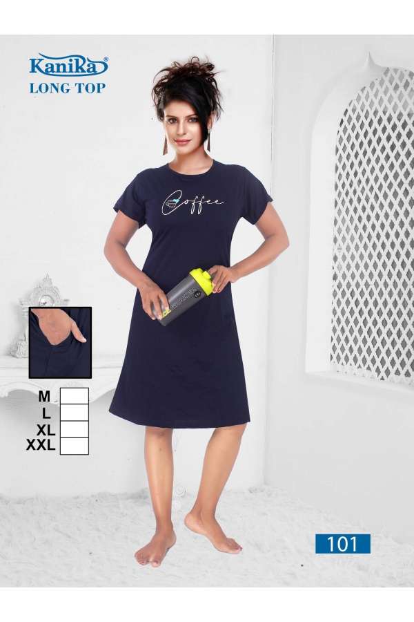 LONG TOP BY KANIKA 1001 TO 1010 SERIES COTTON HOSIERY TOPS