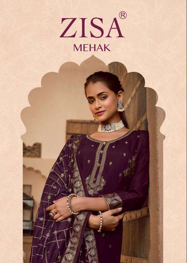 MEHAK BY ZISA 14061 TO 14064 SERIES DOLA JACQUARD WORK DRESSES