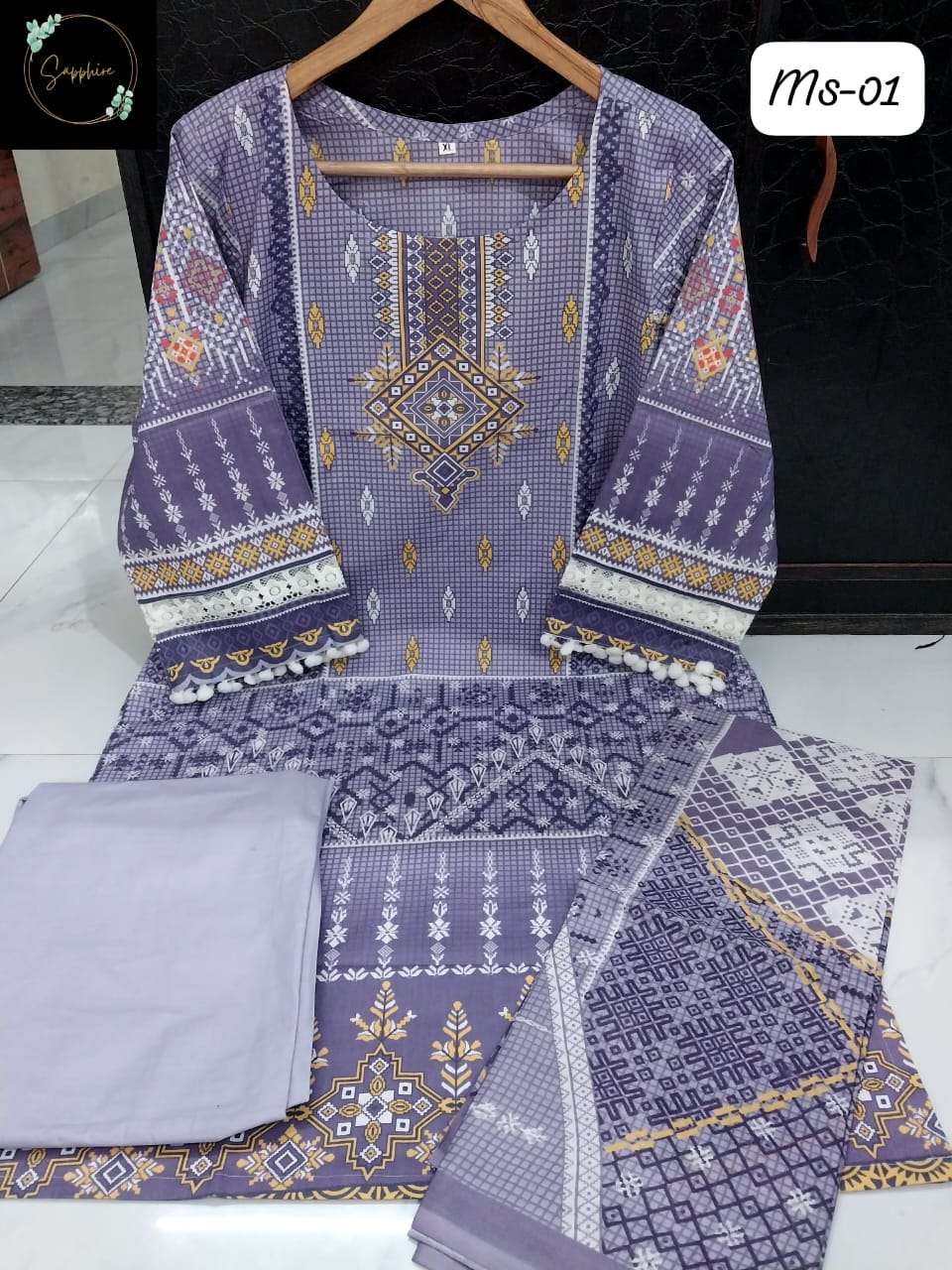 MASTER VOL-1 BY SAPPHIRE DESIGNER PURE LAWN COTTON PAKISTANI DRESSES 