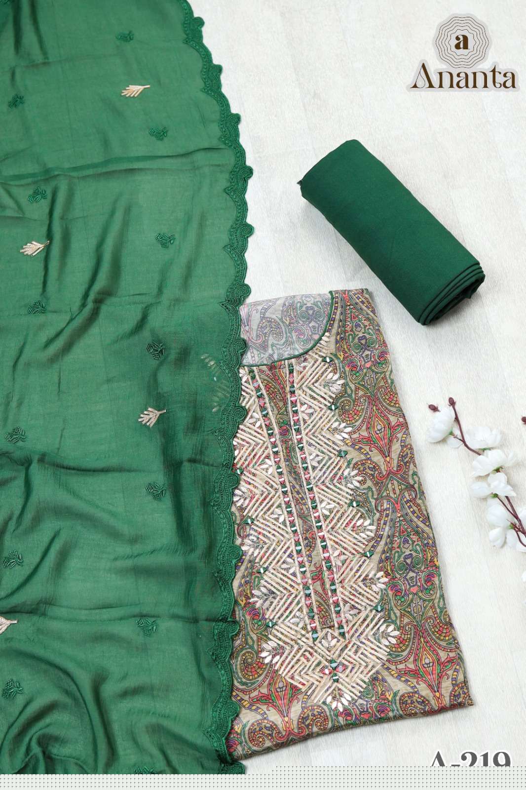 ANANTA 219 SERIES BY ASLIWHOLESALE DESIGNER NATURAL CREPE RINT DRESSES