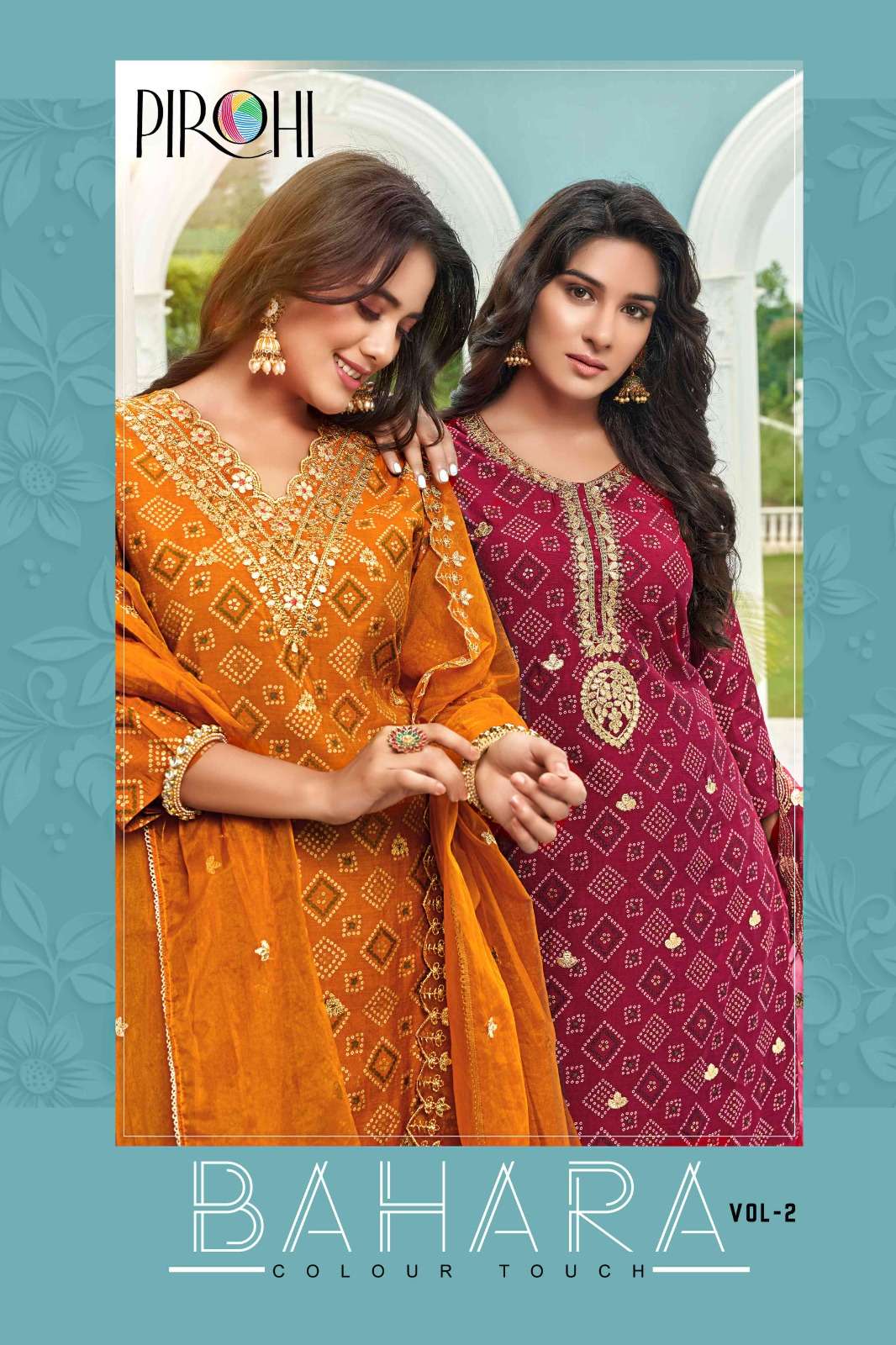 BAHARA VOL-2 BY PIROHI 1001 TO 1004 SERIES DESIGNER MUSLIN PRINT DRESSES