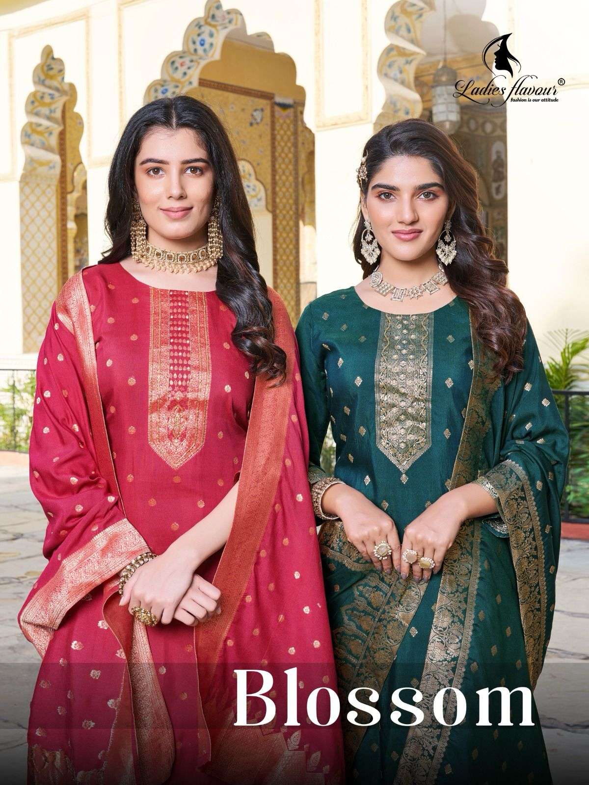 BLOSSOM BY LADIES FLAVOUR 1001 TO 1004 SERIES CHANDERI DOLLA DRESSES