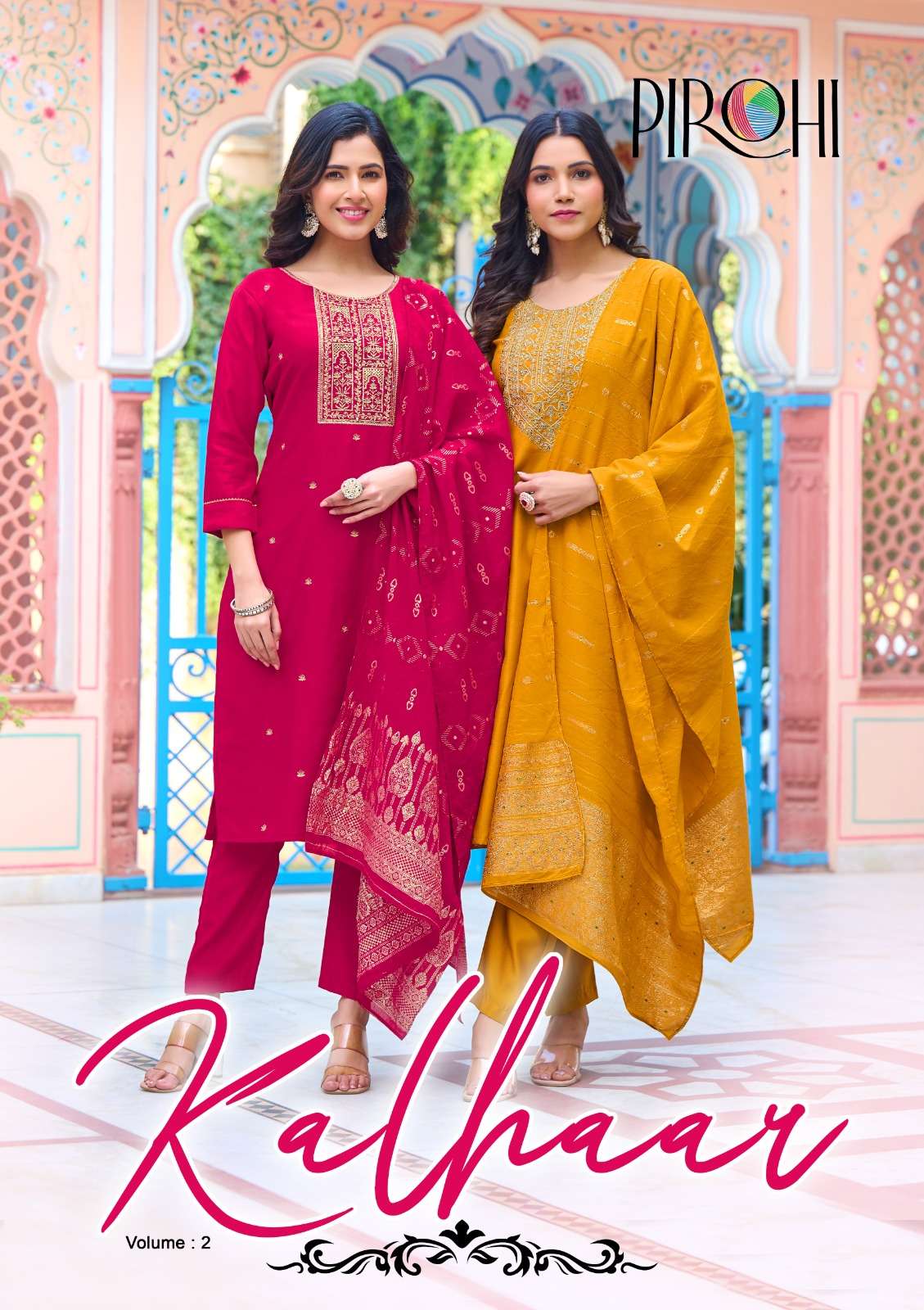 KALHAAR VOL-2 BY PIROHI 1001 TO 1004 SERIES DESIGNER VATICAN SILK DRESSES