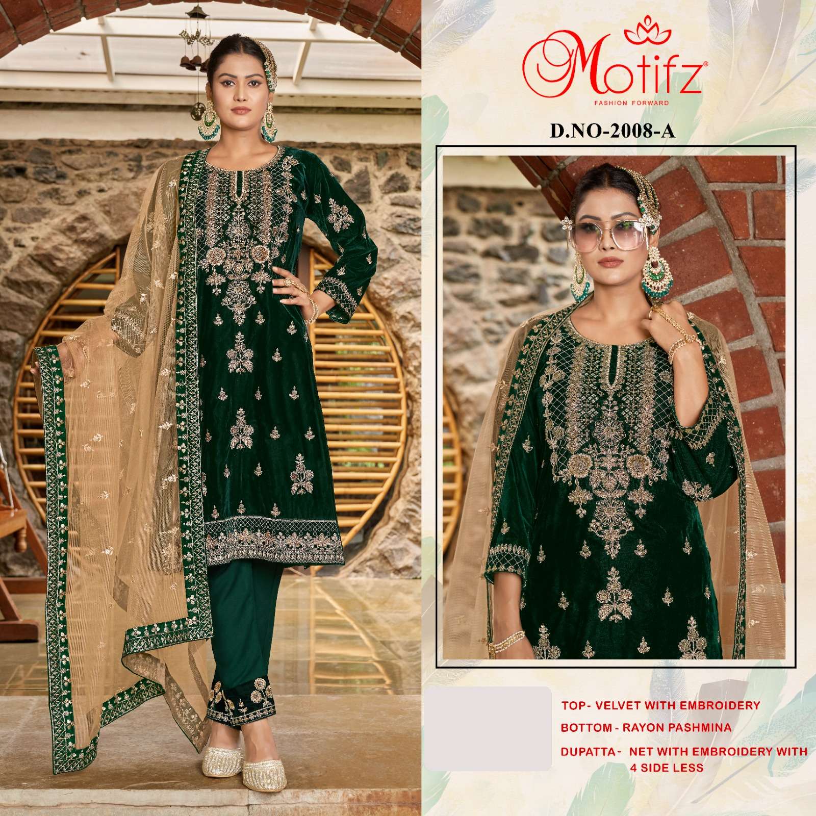 MOTIFZ 2008 COLOURS BY MOTIFZ DESIGNER VELVET EMBROIDERY DRESSES