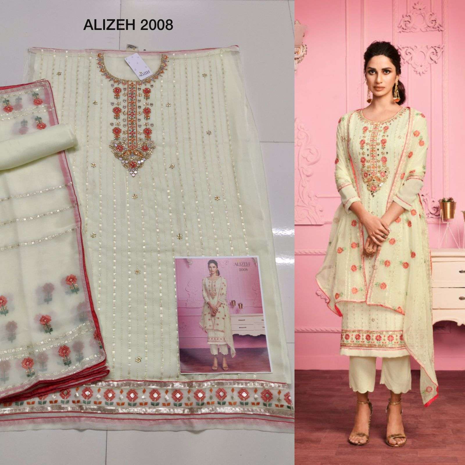 MURAD VOL-1 2008-A BY ALIZEH DESIGNER GEORGETTE EMBROIDERY DRESSES