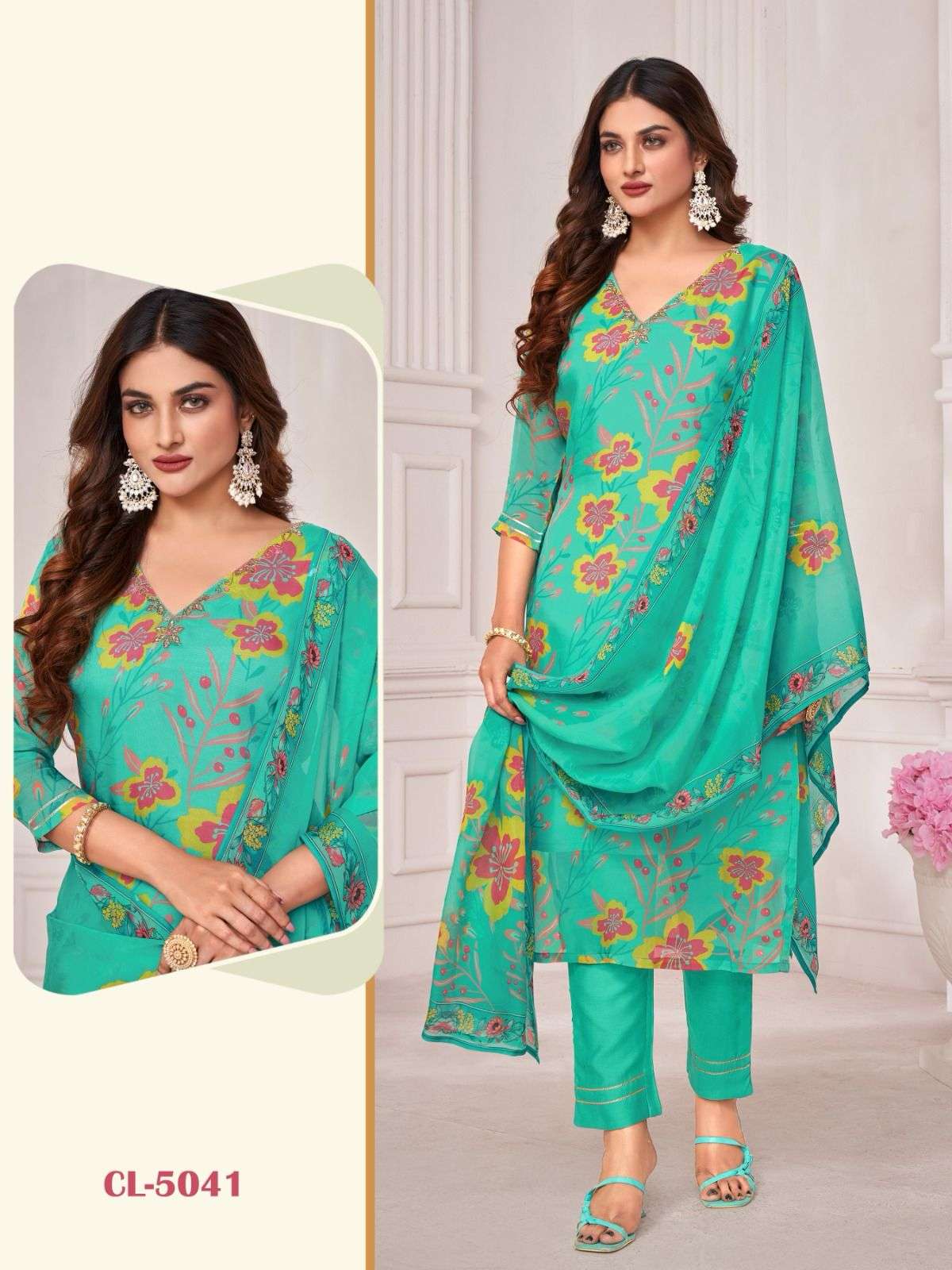 HIRAL VOL-3 BY COLORX DESIGNER FACNY VISCOSE ORGANZA PRINT DRESSES