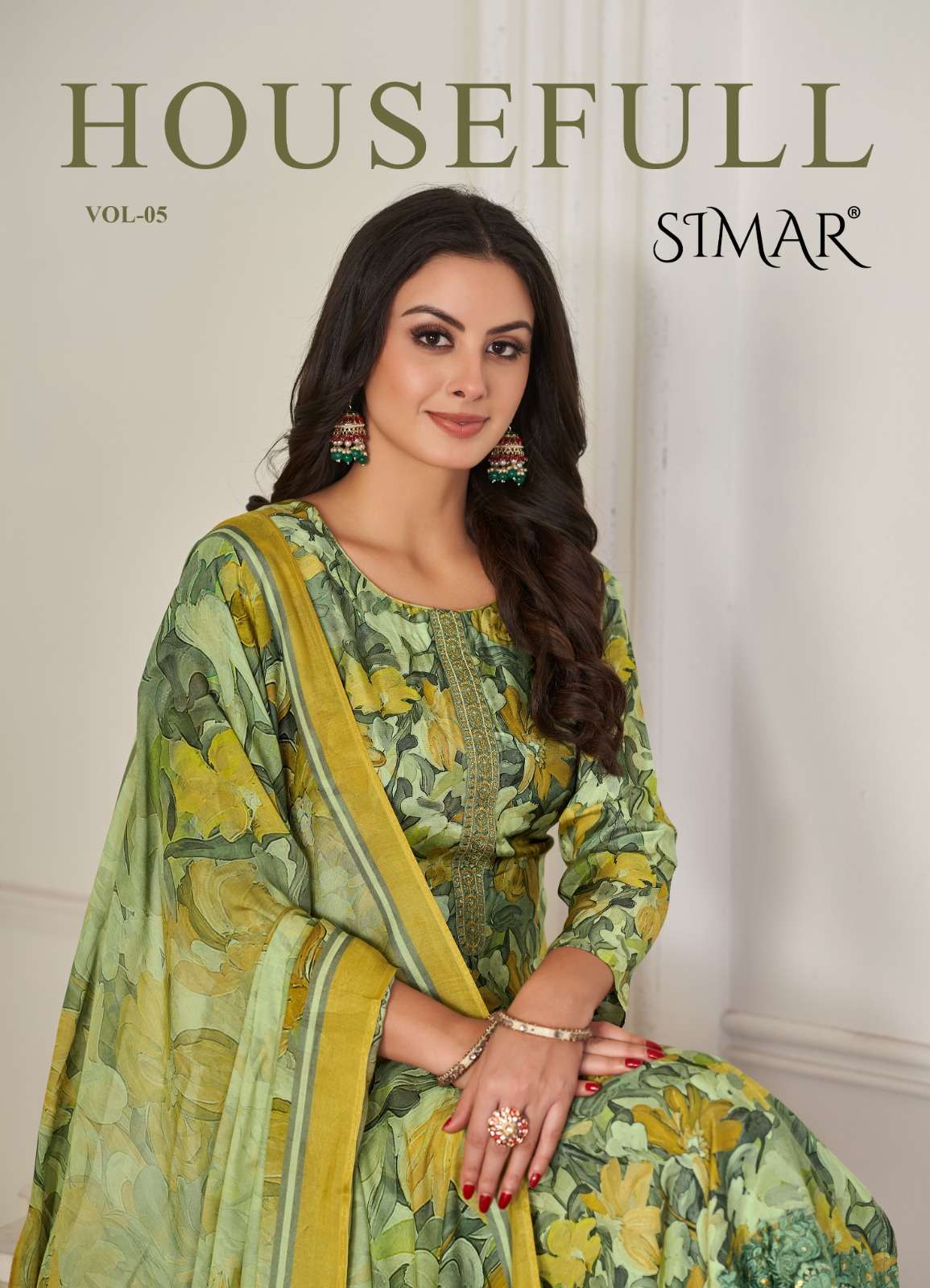 HOUSEFULL VOL-5 BY SIMAR 163 TO 167 SERIES VISCOSE MUSLIN WORK DRESSES