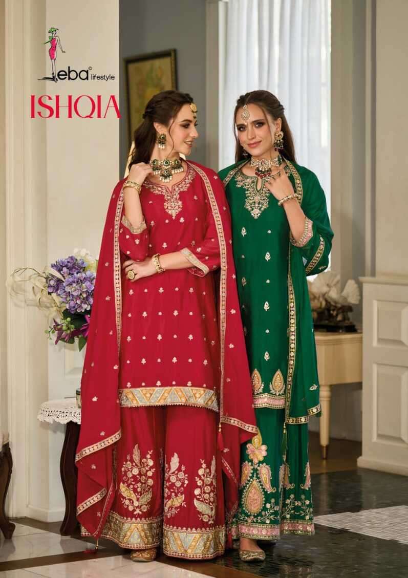 ISHQIA BY EBA LIFESTYLE 1665 TO 1666 SERIES CHINON EMBROIDERED DRESSES