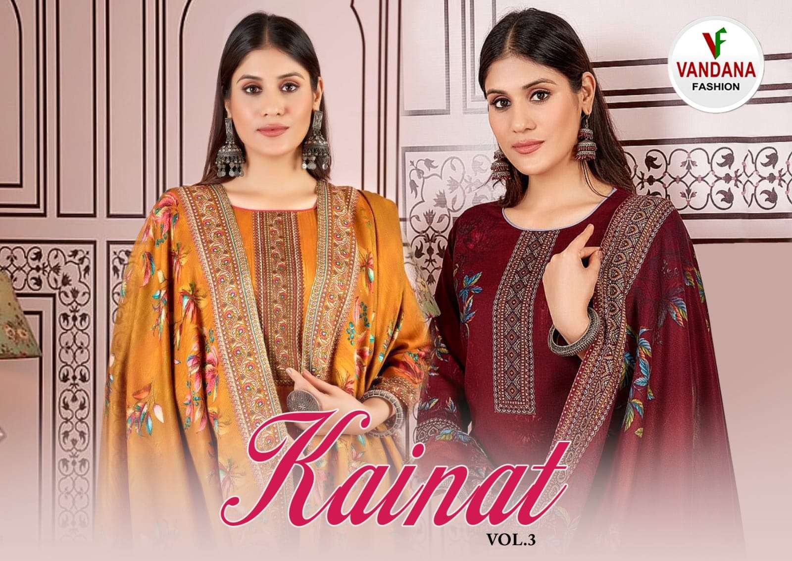 KAINAT VOL-3 BY VANDANA FASHION 3001 TO 3010 SERIES COTTON PRINTED DRESSES