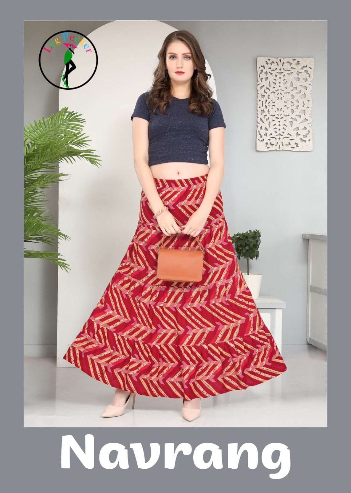 NAVRANG BY ASLIWHOLESALE FANCY HEAVY RAYON PRINTS SKIRTS