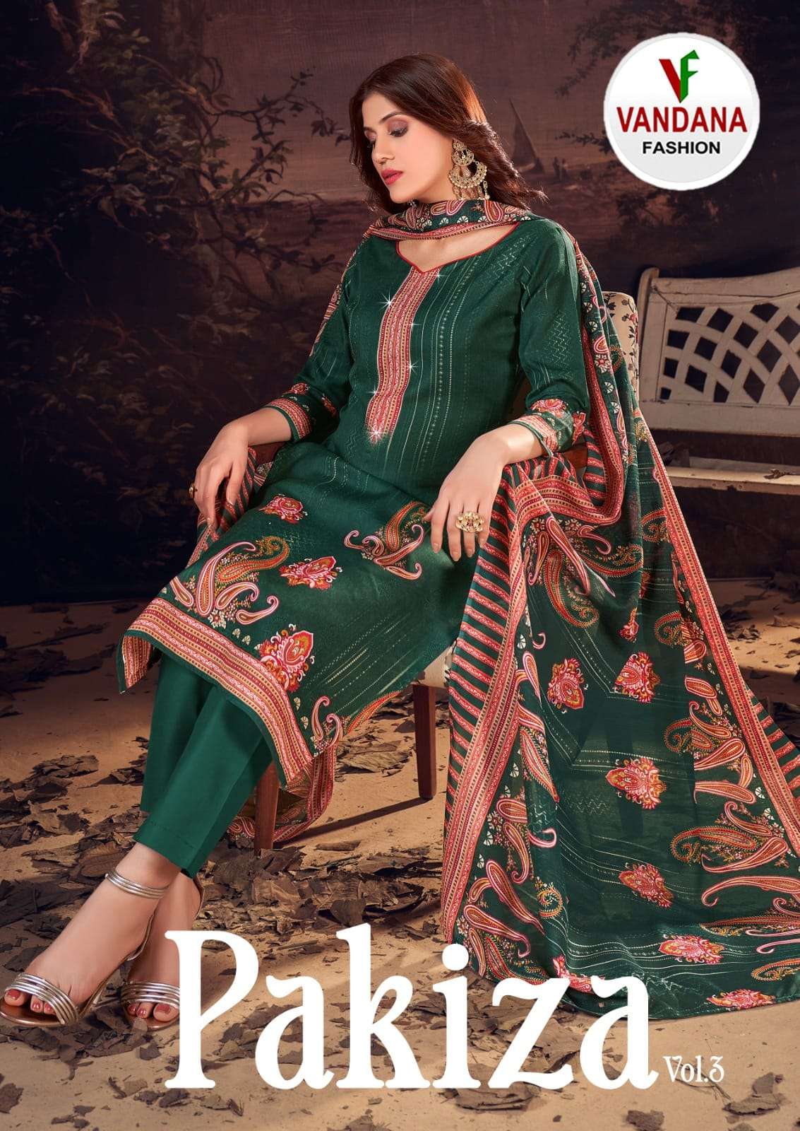 PAKIZA VOL-3 BY VANDANA FASHION 3001 TO 3010 SERIES COTTON PRINTED DRESSES