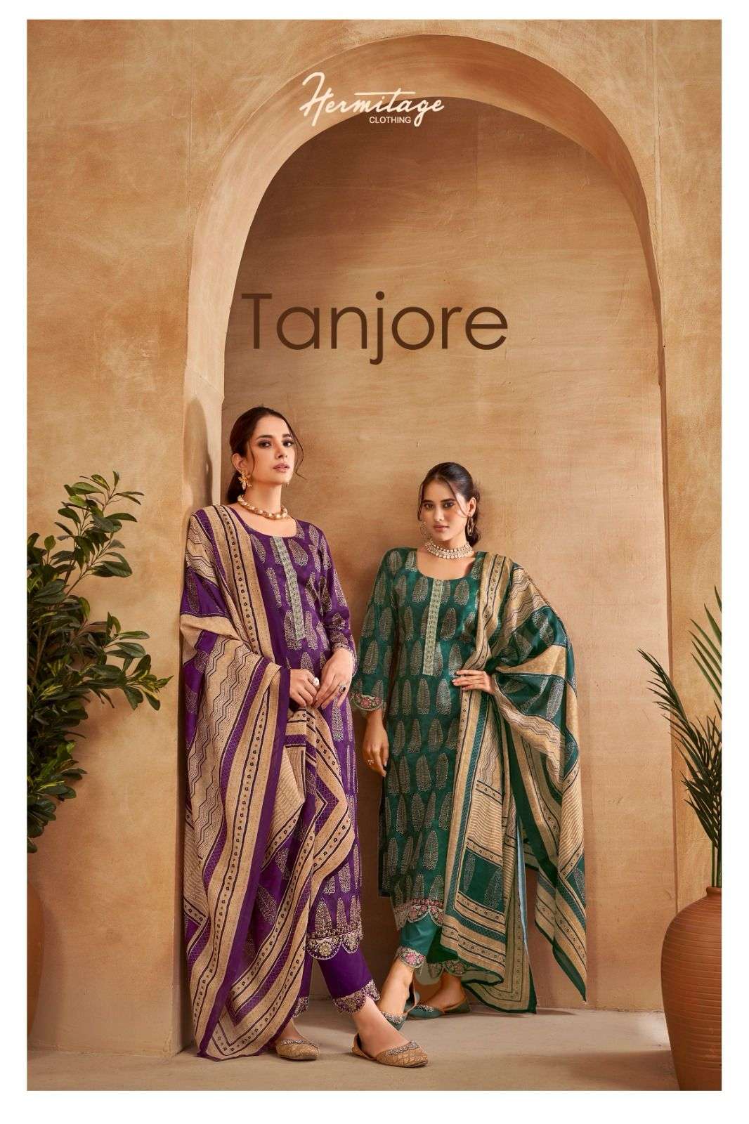 TANJORE BY HERMITAGE CLOTHING 1001 TO 1006 HEAVY LAWN COTTON PRINTED DRESSES