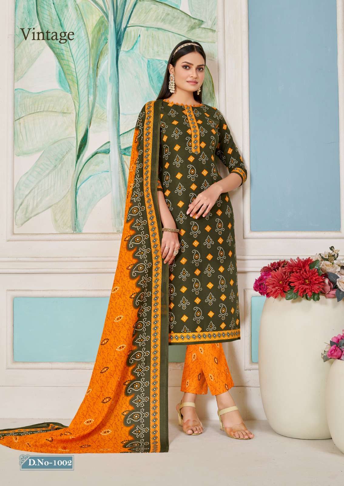 VINTAGE BY SKT SUITS 1001 TO 1012 SERIES SOFT COTTON PRINTED DRESSES