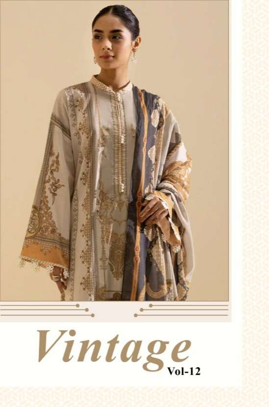 VINTAGE VOL-12 BY SHRADDHA DESIGNER 12001 TO 12004 SERIES LAWN DRESSES