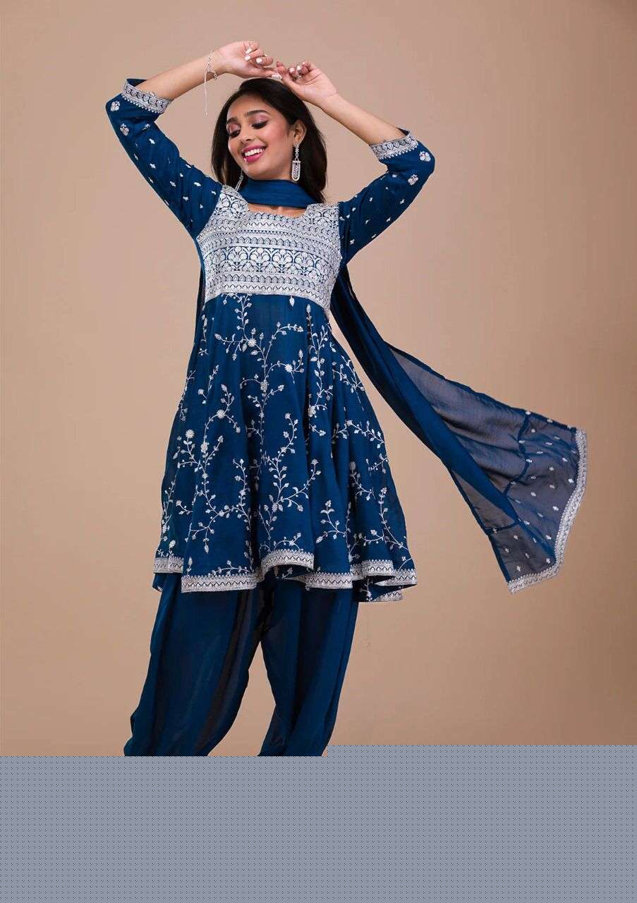 YD-006 COLORS BY ASLIWHOLESALE 006-A TO 006-D SERIES DESIGNER VICHITRA SILK DRESSES
