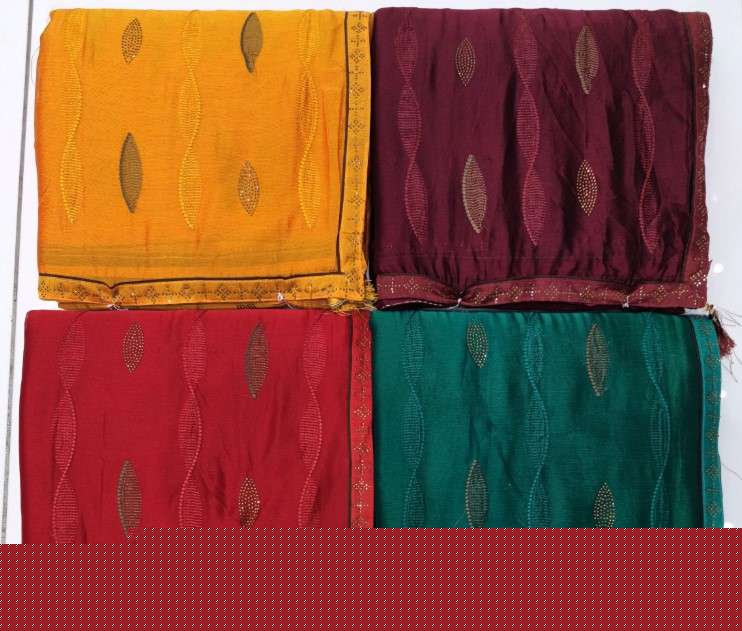 1141 COLOUR BY ASLIWHOLESALE DESIGNER PURE FANCY EMBROIDERY SAREES