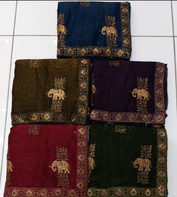 5831 COLOUR BY ASLIWHOLESALE DESIGNER PURE FANCY EMBROIDERY SAREES