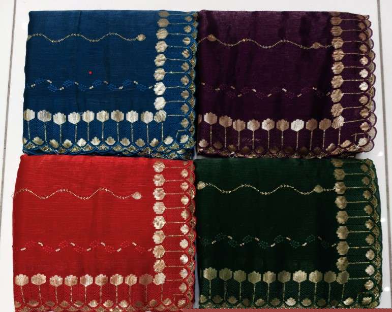 7331 COLOUR BY ASLIWHOLESALE DESIGNER PURE FANCY EMBROIDERY SAREES