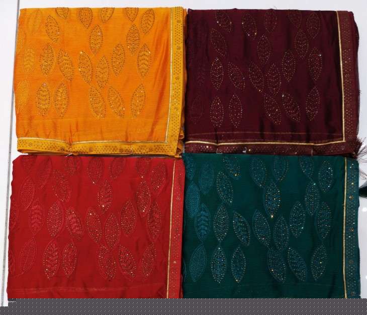 9141 COLOUR BY ASLIWHOLESALE DESIGNER PURE FANCY EMBROIDERY SAREES