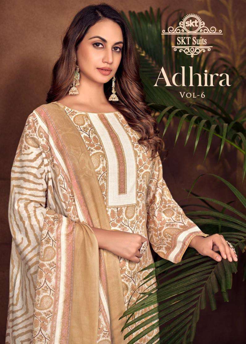 ADHIRA VOL-6 BY SKT SUITS 88001 TO 88008 SERIES COTTON PRINT DRESSES