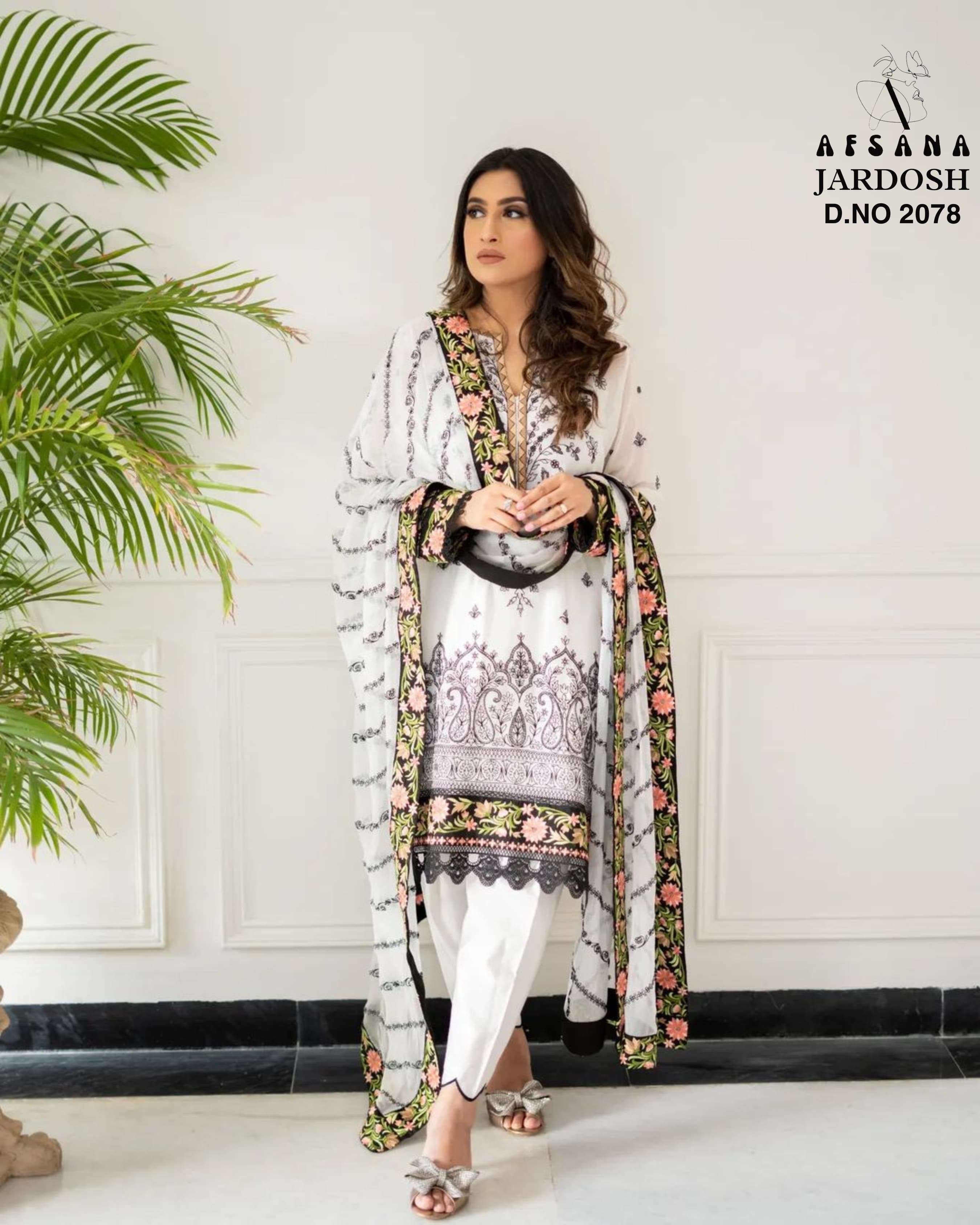 AFSANA JARDOSH BY ASLIWHOLESALE MUSLIN PRINT EMBROIDERY PAKISTANI DRESS