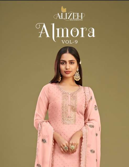 ALMORA VOL-9 BY ALIZEH 3034 TO 3037 SERIES GEORGETTE PREMIUM DRESSES