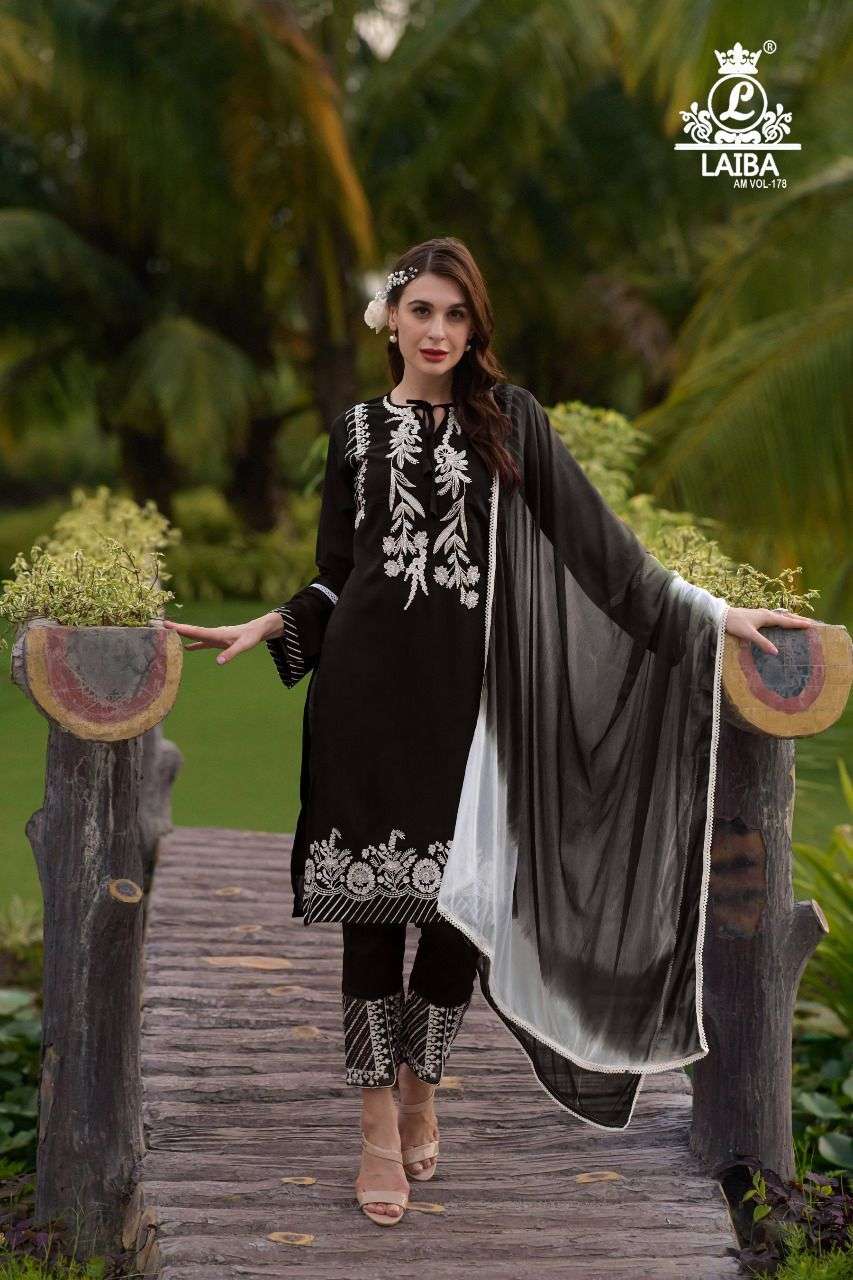 AM VOL-178 NX BY LAIBA DESIGNER HEAVY PURE GEORGETTE STITCHED DRESSES