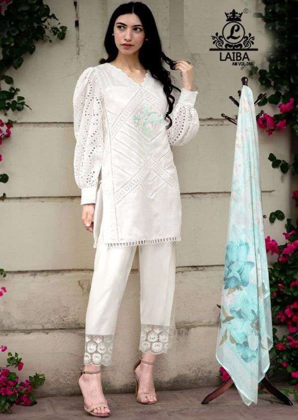 AM VOL-246 BY LAIBA DESIGNER HEAVY PURE GEORGETTE STITCHED DRESSES