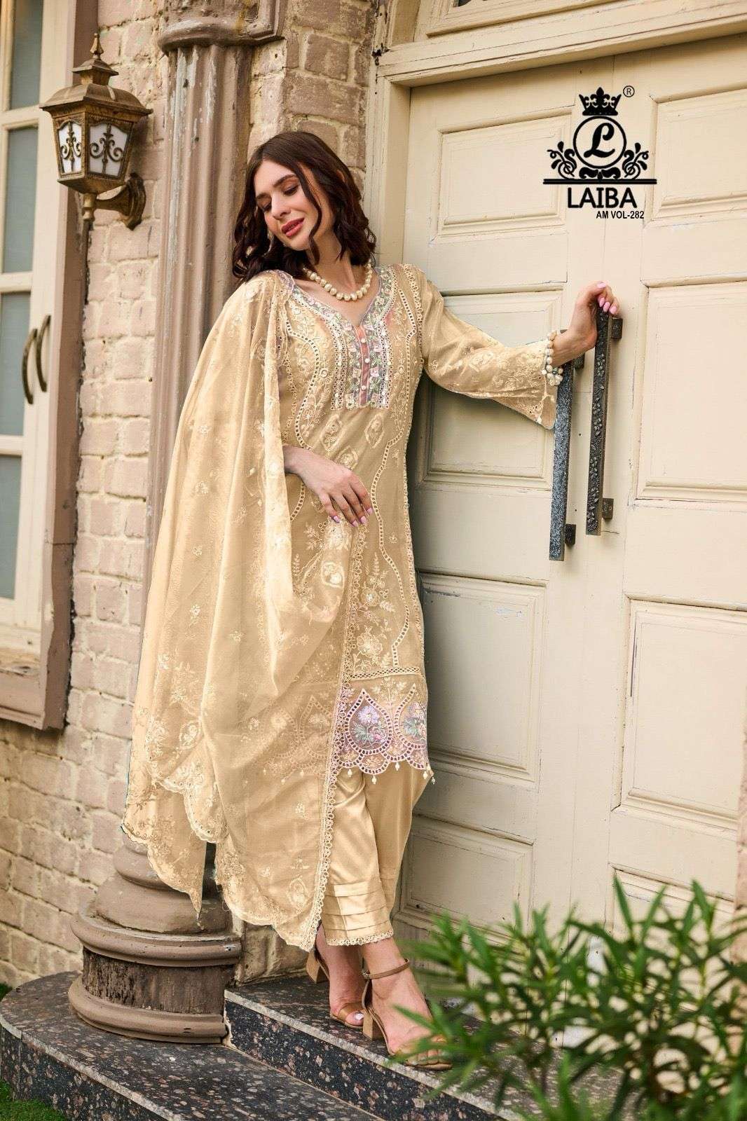 AM VOL-282 NX BY LAIBA DESIGNER HEAVY PURE ORGANZA STITCHED DRESSES