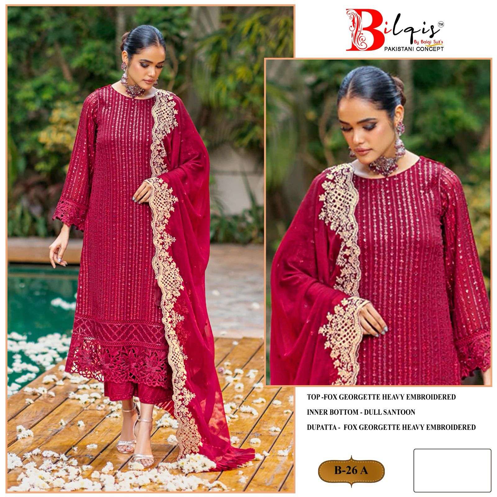 BILQIS 26 COLOURS BY ASLIWHOLESALE DESIGNER FAUX GEORGETTE PAKISTANI DRESSES