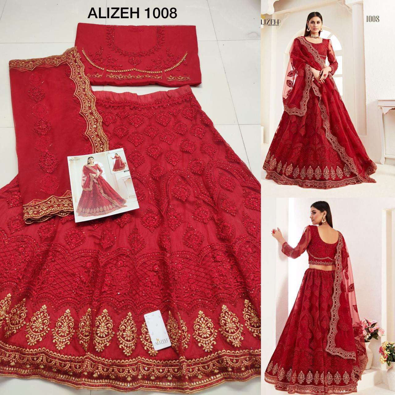 BRIDAL HERITAGE VOL-2 1008 BY ALIZEH HEAVY DESIGNER BUTTERFLY NET LEHENGAS