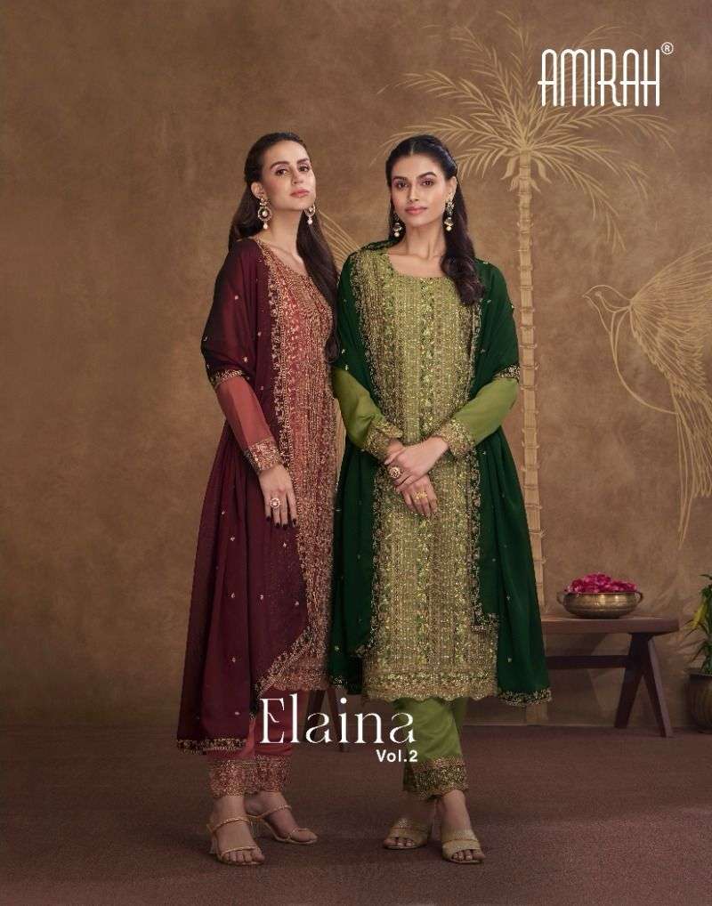 ELAINA VOL-2 BY AMIRAH 18021 TO 18026 SERIES RANGOLI SILK EMBROIDERY DRESSES