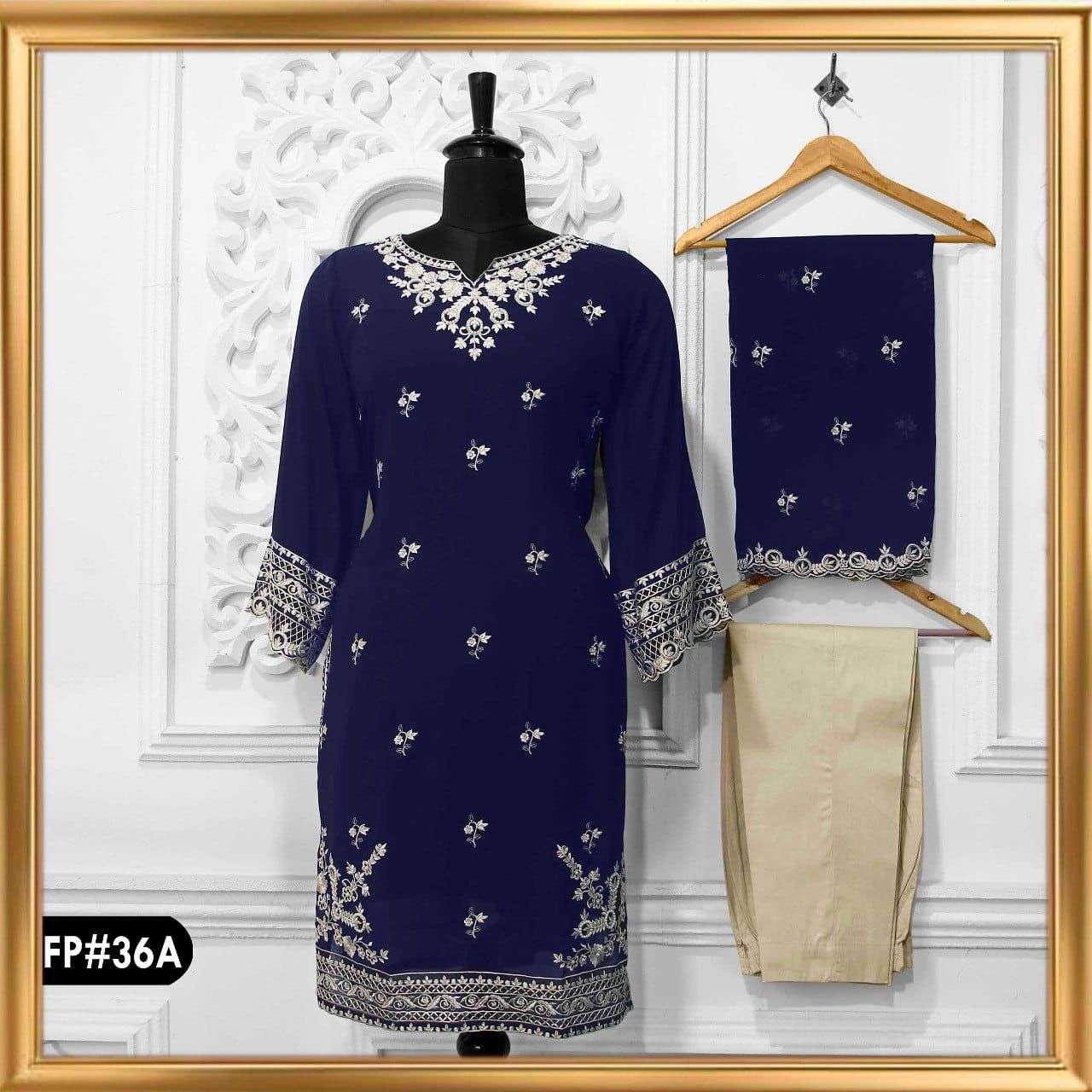 FARWAH-36 BY ASLIWHOLESALE PURE GEORGETTE EMBROIDERY PAKISTANI DRESSES