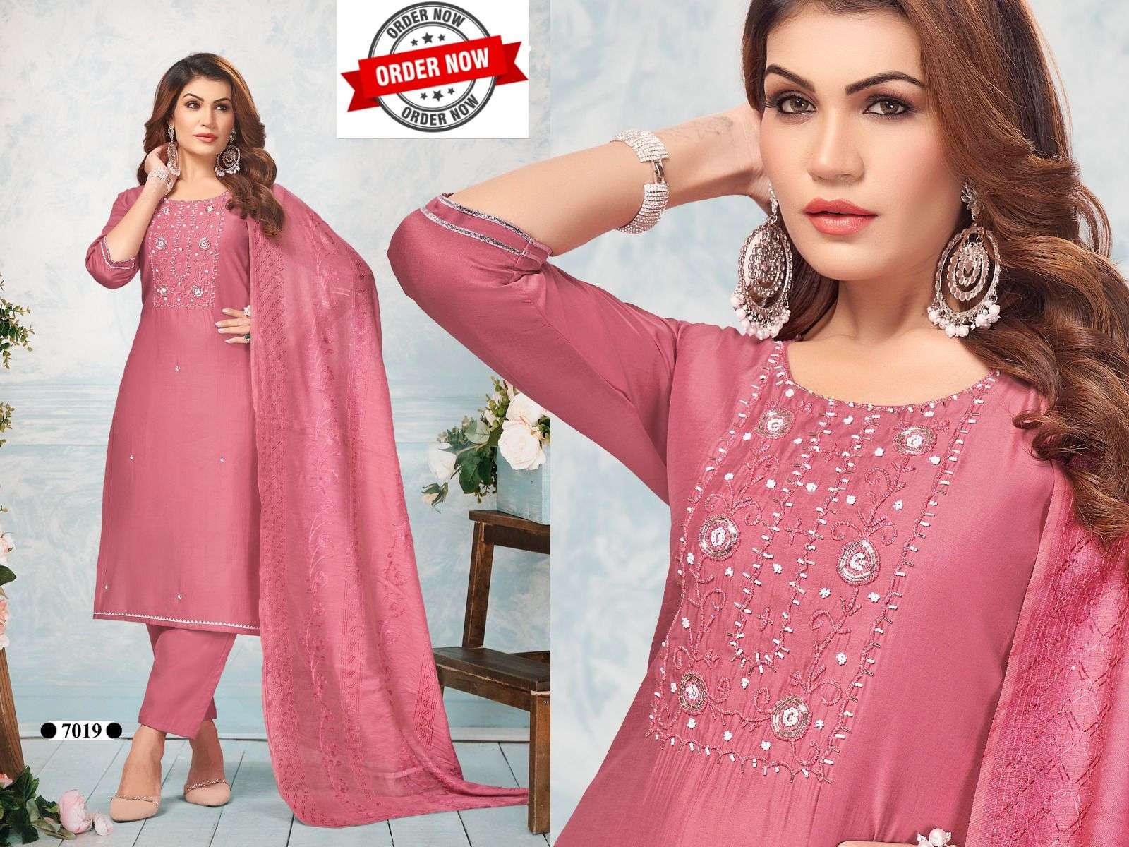 KINJAL 7018920 BY ASLIWHOLESALE DESIGNER MODAL ROMAN SILK PRINT DRESSES