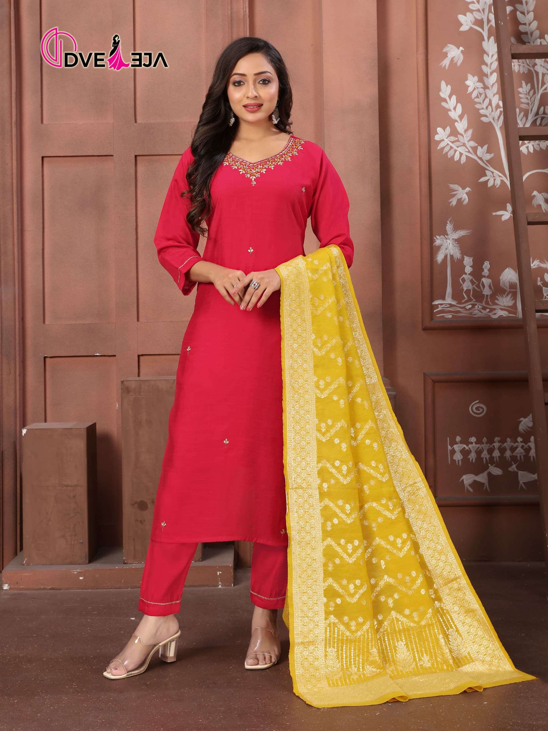 MANYA BY DVEEJA 01 TO 10 SERIES FANCY ROMAN SILK PRINTS EMBROIDERY DRESSES