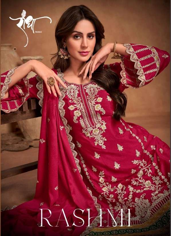 RASHMI BY RADHA TRENDZ 2021 TO 2025 SERIES CHINON EMBROIDERY DRESSES