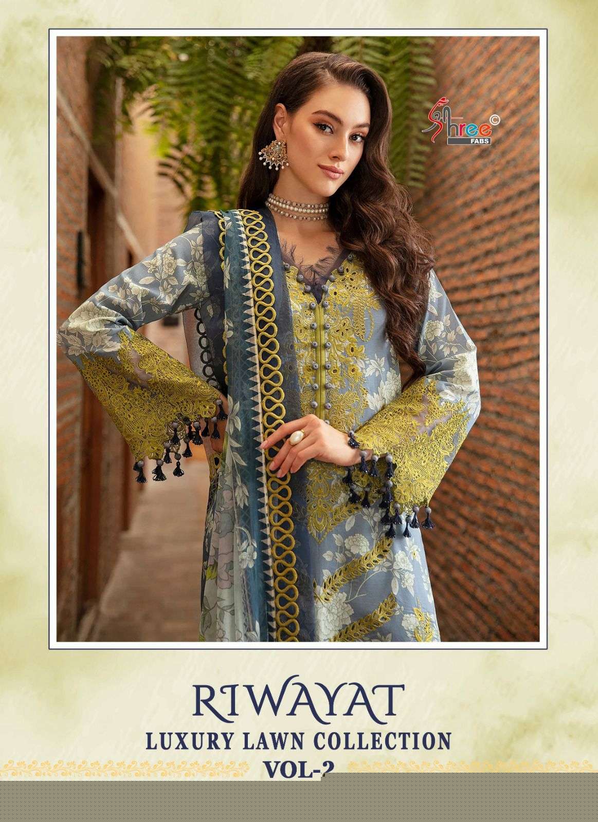 RIWAYAT LUXURY VOL-2 BY SHREE FABS 3390 TO 3396 SERIES LAWN COTTON PRINT DRESSES