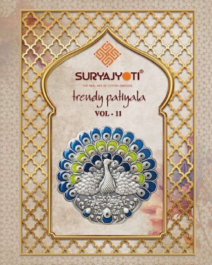 TRENDY PATIYALA VOL-11 BY SURYAJYOTI 11001 TO 11020 SERIES COTTON PRINT DRESSES