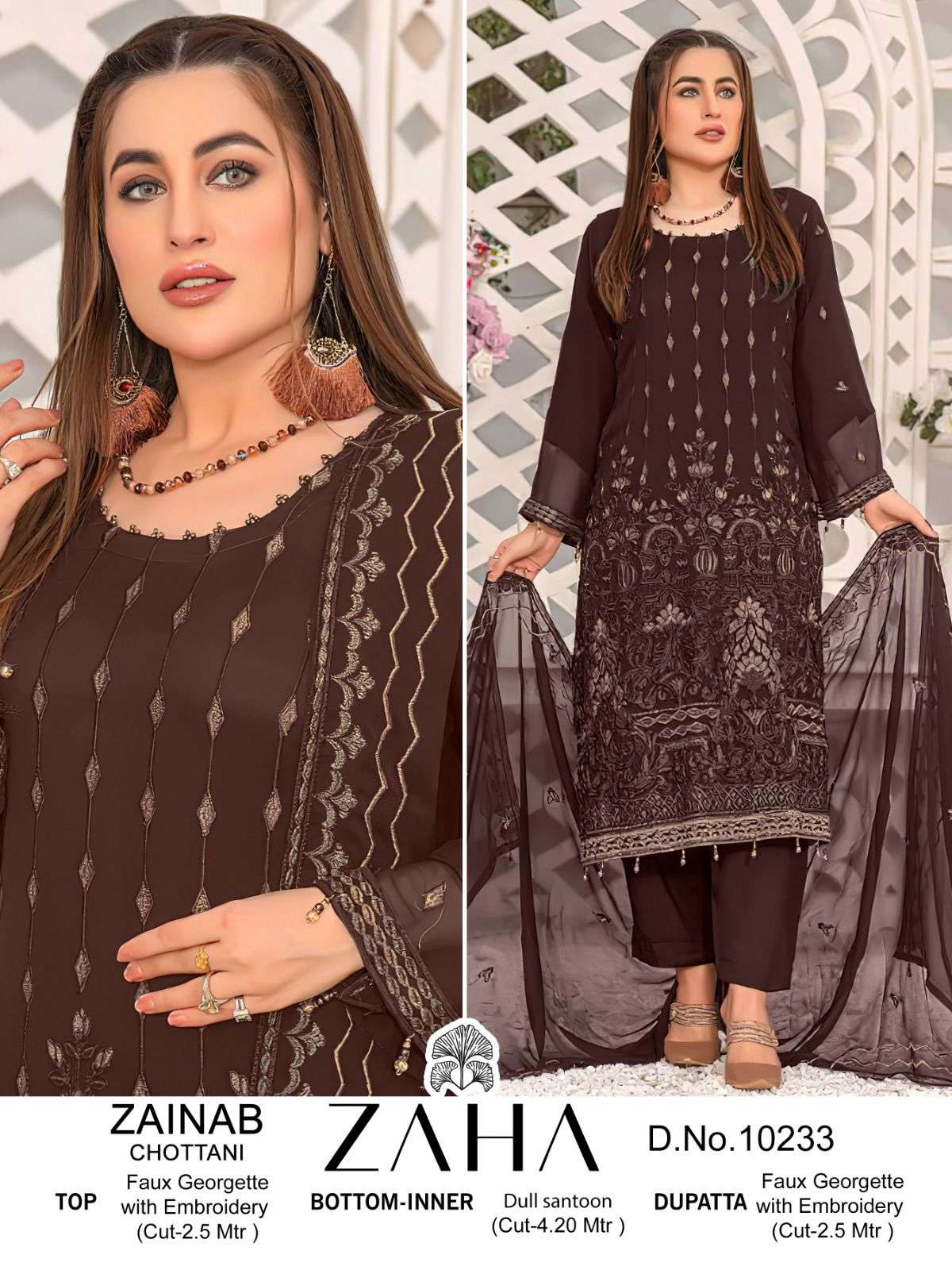 ZAINAB CHOTTANI BY ZAHA 10233 TO 10235 SERIES GEORGETTE PAKISTANI DRESSES